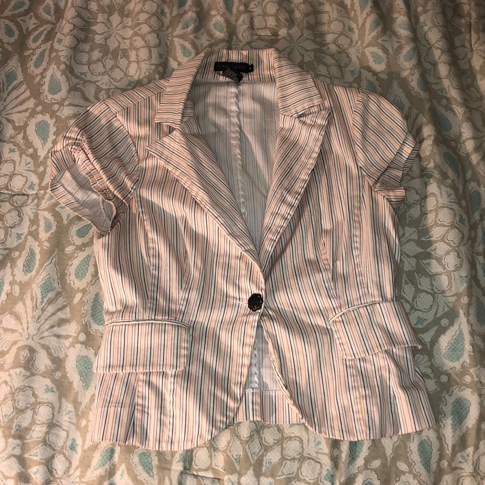 Multi color striped blazer